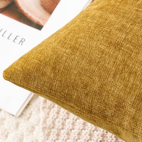 JOTOM Coussins Chenille Douce Jaune d'or Décoration Canapé Salon (Jaune d'or)
JOTOM Housse de Coussin Chenille Douce Jau