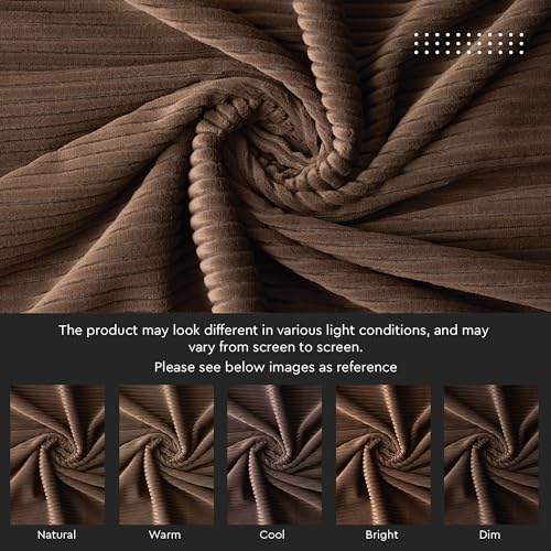 Maison Encasa XO Housses de Coussin en Velours côtelé, Motif bohème rayé, Lot de 2, 60x60 cm | Pour Canapé, Salon, Lit |